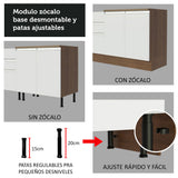 Combo completo de Cocina 260cm Marrón/Blanco Glamy Madesa 04