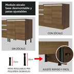 Combo completo de Cocina 260 cm 6 Puertas 2 Cajones Sin Mesada Marrón Glamy Madesa 05