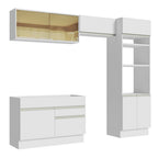 Combo completo de Cocina 270 cm 7 Puertas 2 Cajones Sin Mesada Blanco Glamy Madesa