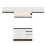 Combo completo de Cocina 280cm Marrón/Blanco Marina Madesa 01