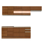 Combo completo de Cocina 280 cm 9 Puertas 3 Cajones Sin Mesada Marrón Glamy Madesa