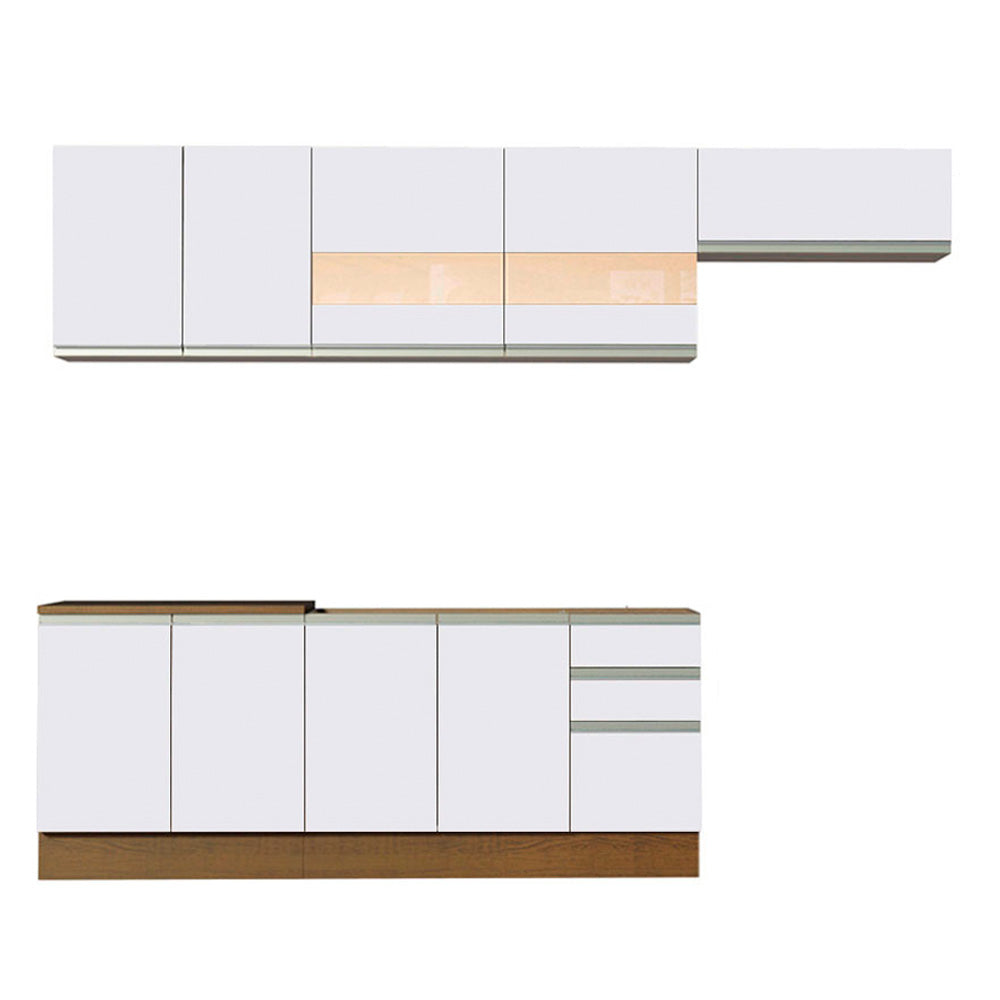 Combo completo de Cocina 280cm Marrón/Marrón/Blanco Marcela Madesa 03