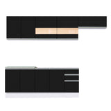 Combo completo de Cocina Madesa Glamy 280cm Blanco/Negro