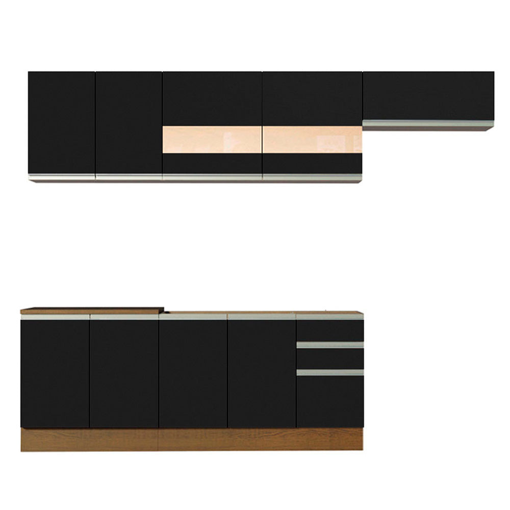 Combo completo de Cocina Madesa Glamy 280cm Marrón/Negro
