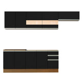 Combo completo de Cocina Madesa Glamy 280cm Marrón/Negro