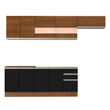 Combo completo de Cocina Madesa Glamy 280cm Marrón/Negro/Marrón
