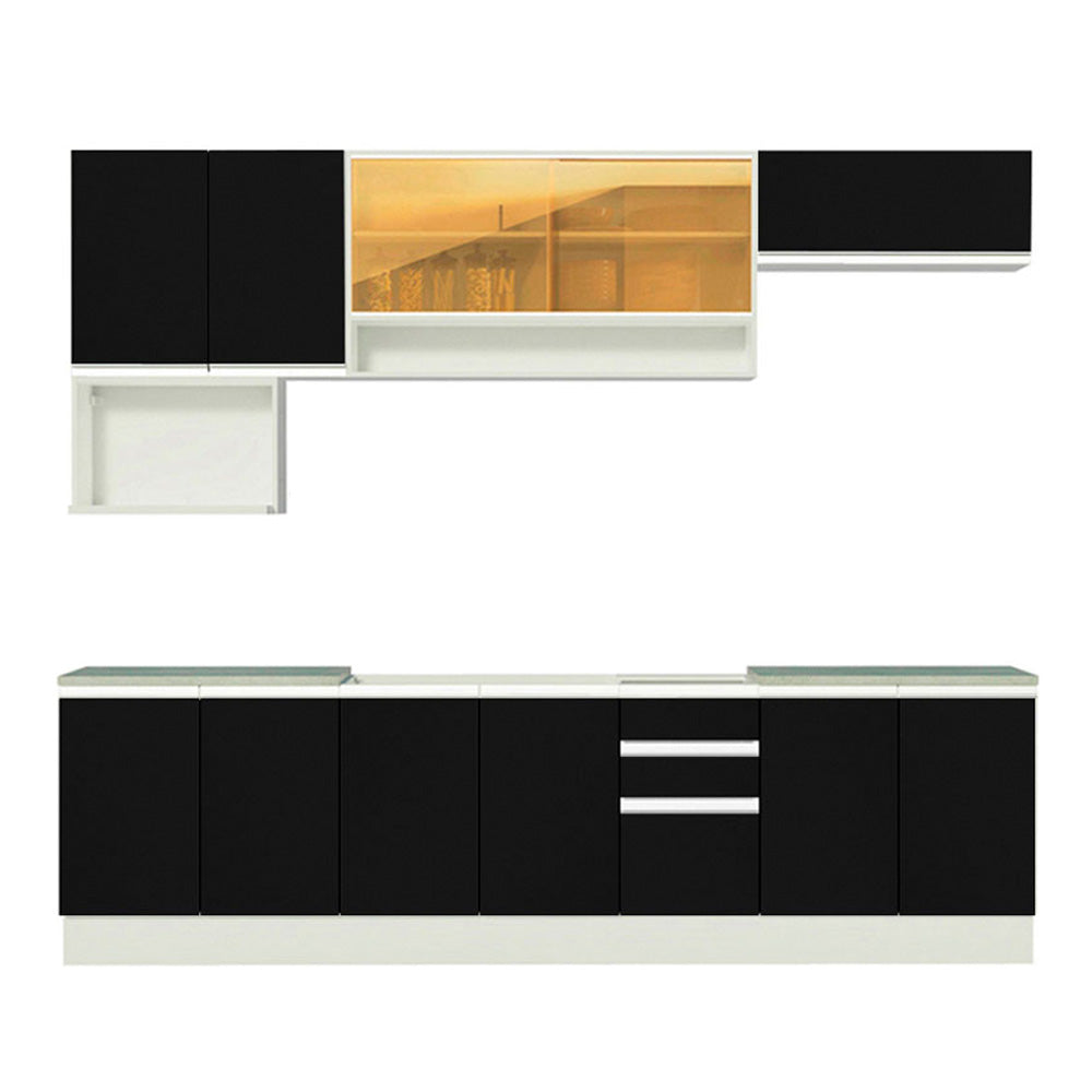 Combo completo de Cocina Madesa Glamy 280cm Blanco/Negro 4