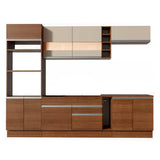 Combo completo de Cocina Madesa Glamy 290cm Marrón/Marrón/Crema