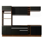 Combo completo de Cocina 290 cm 9 Puertas 2 Cajones Sin Mesada Marrón/Negro Glamy Madesa 02