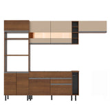 Combo completo de Cocina Madesa Glamy 290cm Marrón/Crema 03