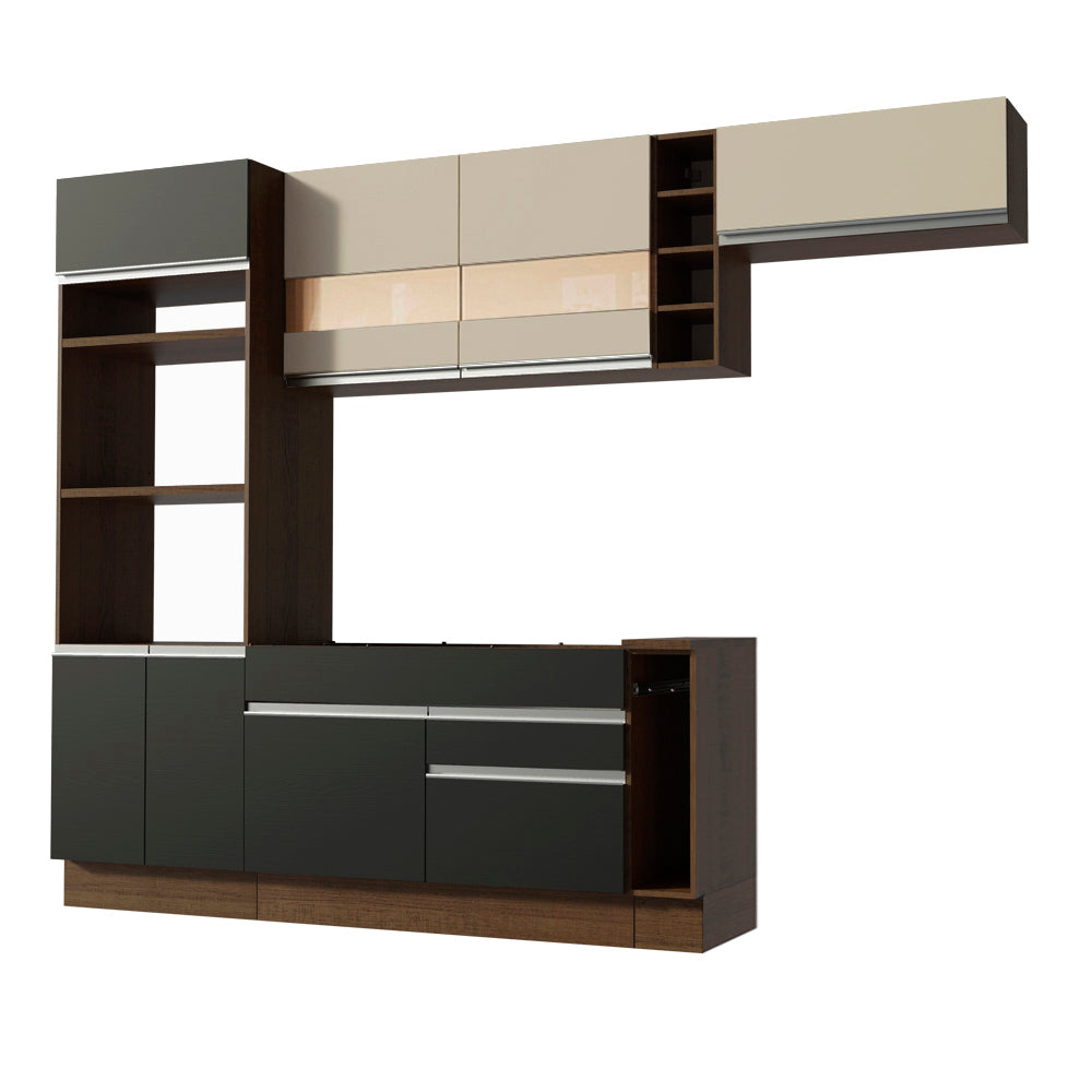 Combo completo de Cocina Madesa Glamy 290cm Marrón/Negro/Crema 03