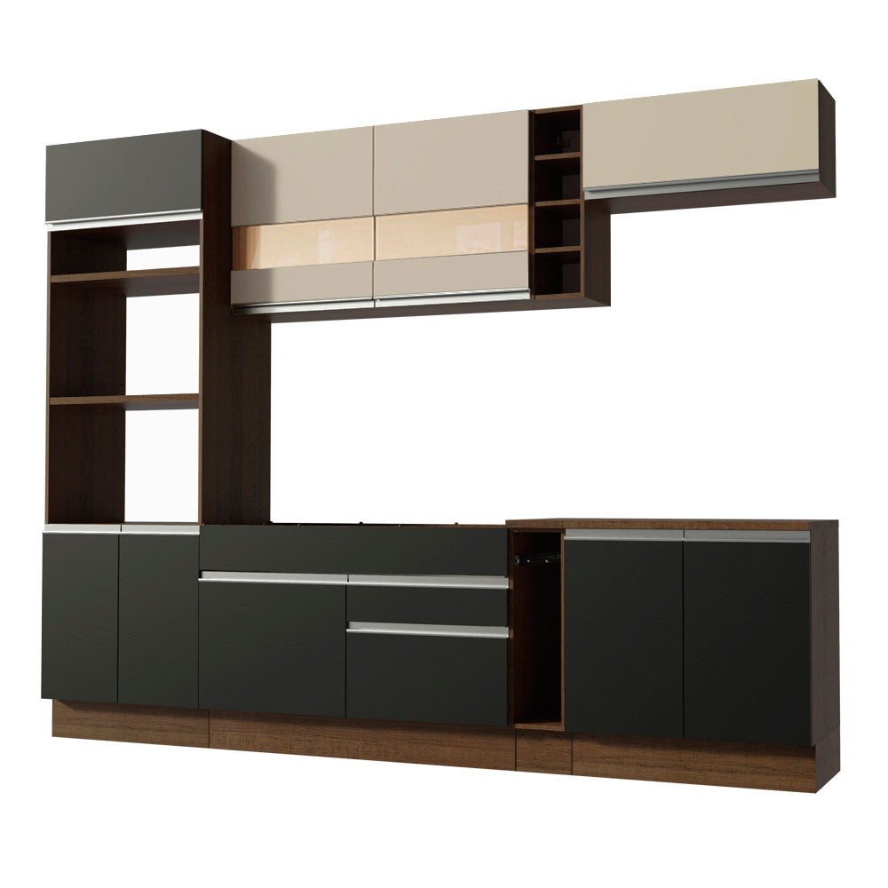 Combo completo de Cocina Madesa Glamy 290cm Marrón/Negro/Crema 06