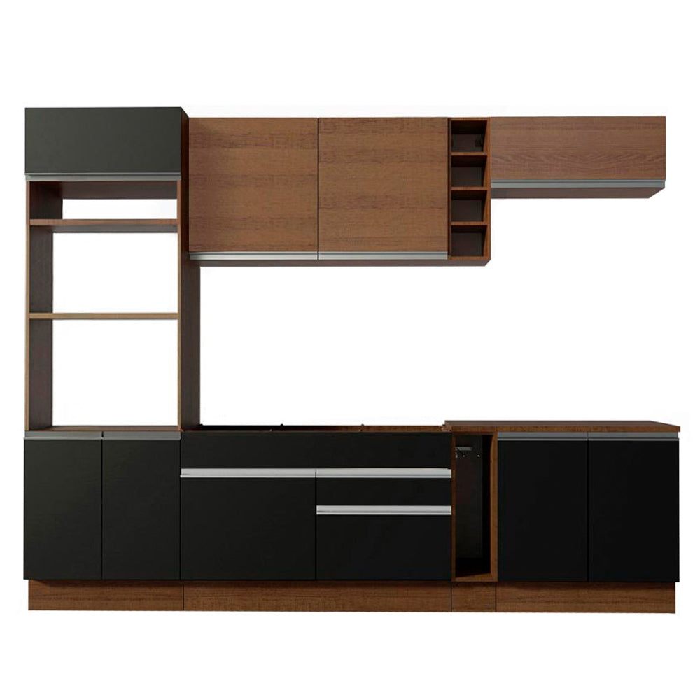Combo completo de Cocina Madesa Glamy 290cm Marrón/Negro/Marrón 07