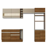 Combo completo de Cocina Madesa Glamy 290cm Marrón/Marrón/Crema 09