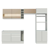 Combo completo de Cocina Madesa Glamy 290cm Blanco/Blanco/Crema 09