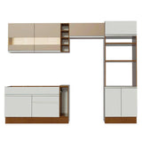 Combo completo de Cocina Madesa Glamy 290cm Marrón/Blanco/Crema 09