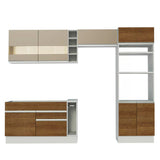 Combo completo de Cocina Madesa Glamy 290cm Blanco/Marrón/Crema 09