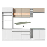 Combo completo de Cocina Madesa Glamy 290cm Blanco/Crema 11