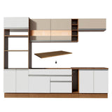 Combo completo de Cocina Madesa Glamy 290cm Marrón/Blanco/Crema 11