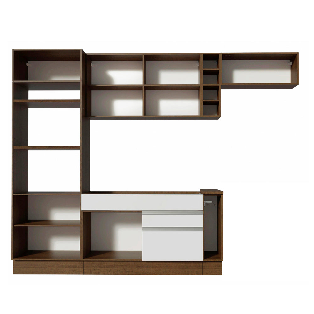 Combo completo de Cocina Madesa Glamy 290cm Marrón/Blanco/Crema 13