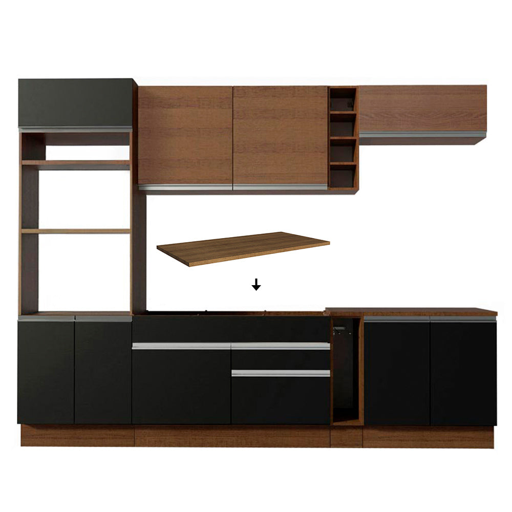 Combo completo de Cocina Madesa Glamy 290cm Marrón/Negro 16