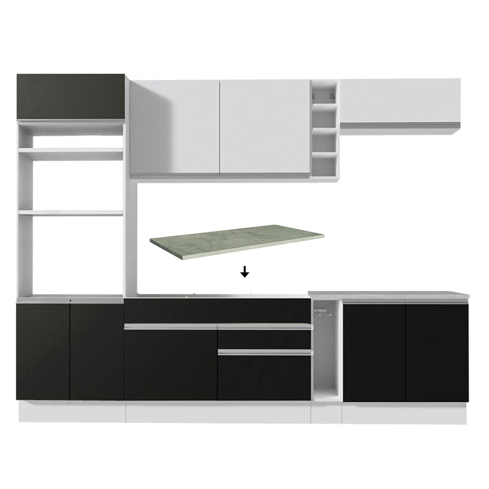 Combo completo de Cocina Madesa Glamy 290cm Blanco/Negro 16