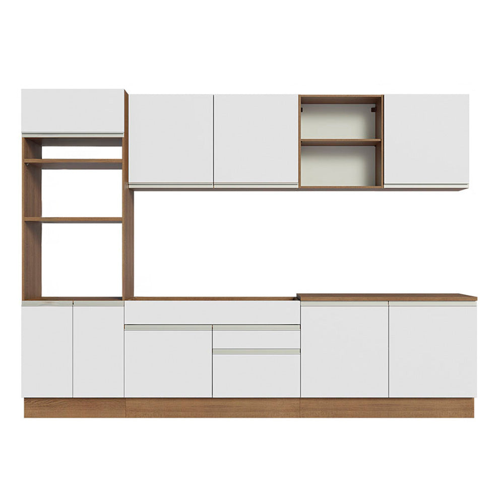 Combo completo de Cocina 310cm Marrón/Blanco Glamy Madesa 02
