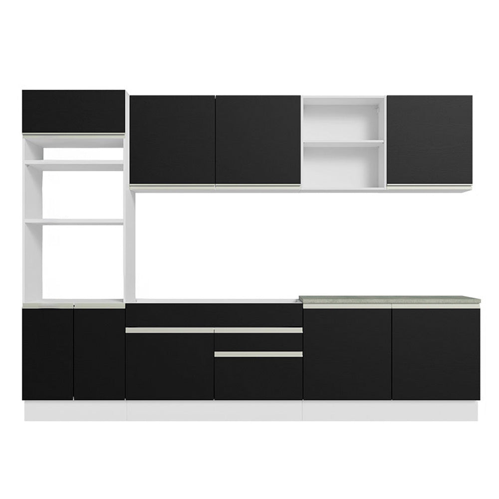 Combo completo de Cocina Madesa Glamy 310cm Blanco/Negro 02