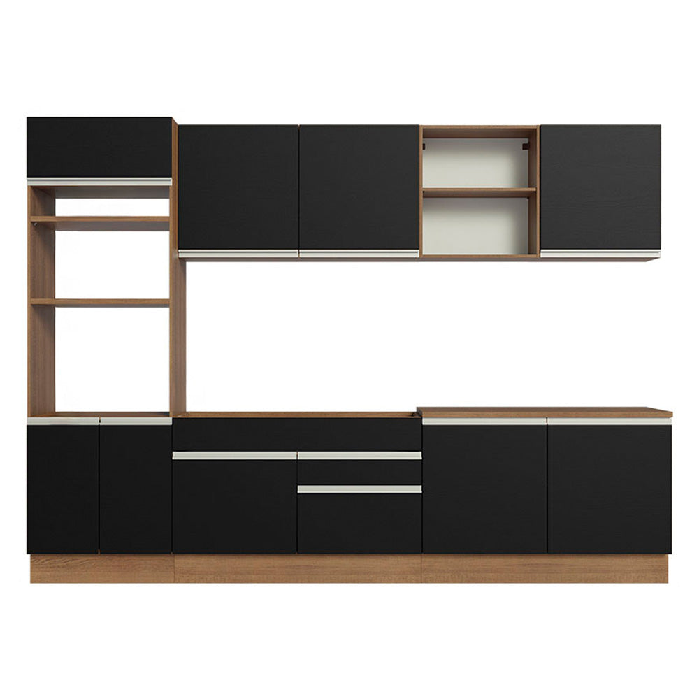 Combo completo de Cocina Madesa Glamy 310cm Marrón/Negro 02
