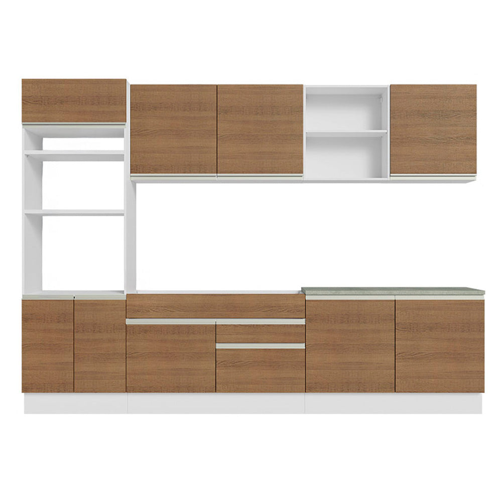 Combo completo de Cocina 310cm Glamy Madesa 02 - Blanco/Marrón