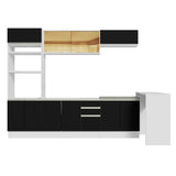 Combo completo de Cocina Madesa Glamy 315cm Blanco/Negro 01