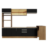 Combo completo de Cocina Madesa Glamy 315cm Marrón/Negro 01