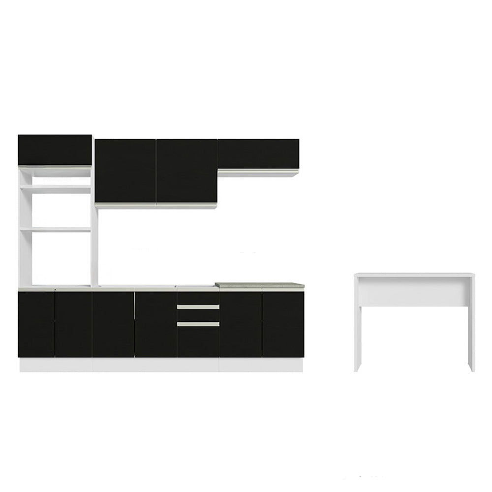 Combo completo de Cocina Madesa Glamy 315cm Blanco/Negro 02