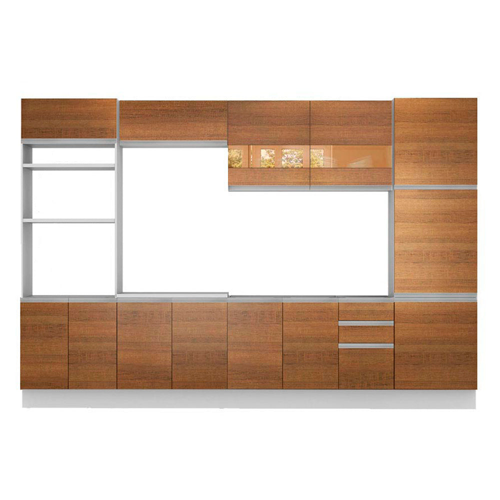Combo completo de Cocina Madesa 330cm Roma 01 -Blanco/Rústico