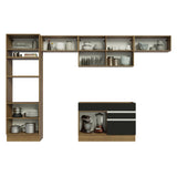 Combo completo de Cocina Madesa Glamy 350cm Marrón/Negro 01