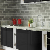 Combo completo de Cocina 300cm Blanco/Negro Lux da Sabrina Madesa