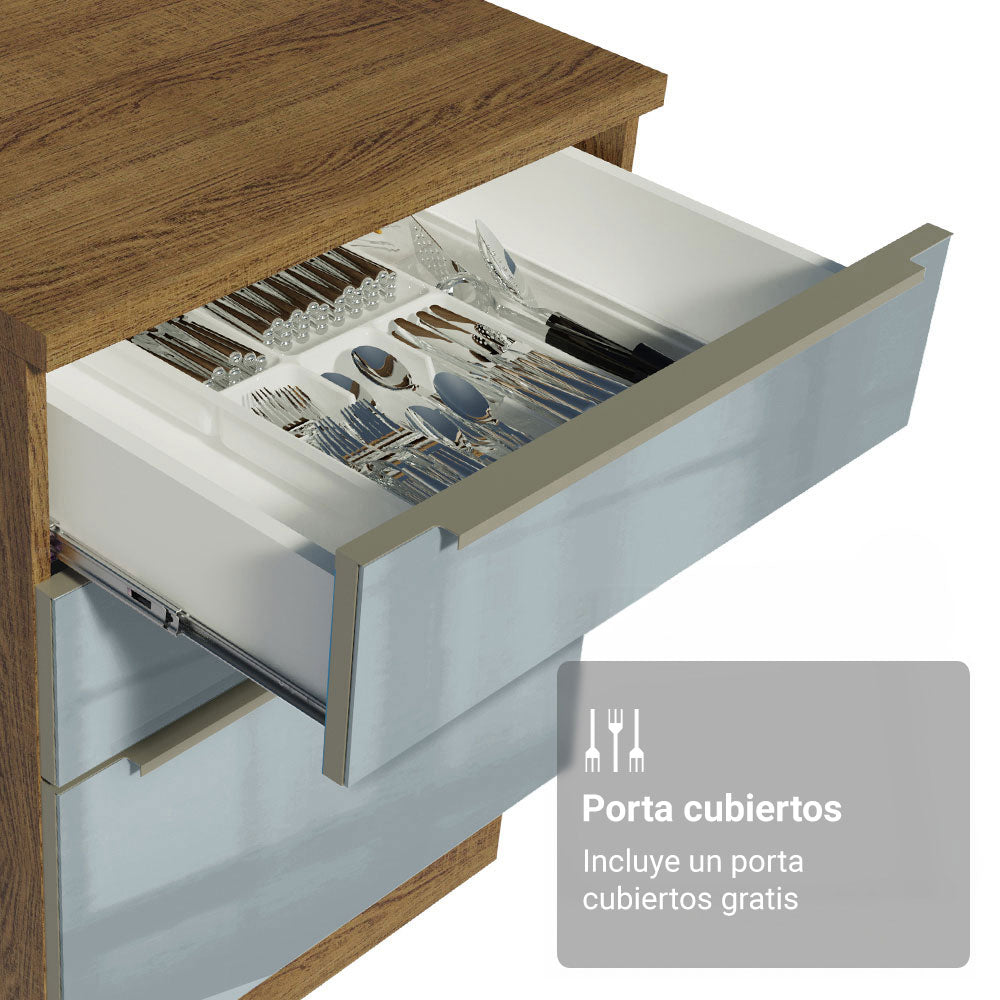 Combo completo de Cocina 310 x 60 cm Marrón/Gris Lux Madesa 02