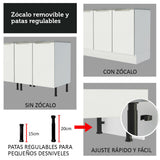 Combo Completo de Cocina 340 x 60 cm Blanco/Blanco Aterciopelado Lux Madesa 01