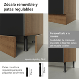 Combo completo de Cocina 400 cm Marrón/Negro Lux Madesa 05
