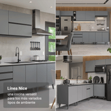 Combo Completo de Cocina 340 cm Gris Nice Madesa 01