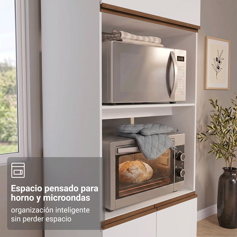 Mueble de Cocina Completa Pieta 310 cm 11 Puertas 1 Cajón (Con Mesada) Blanco 02 Madesa