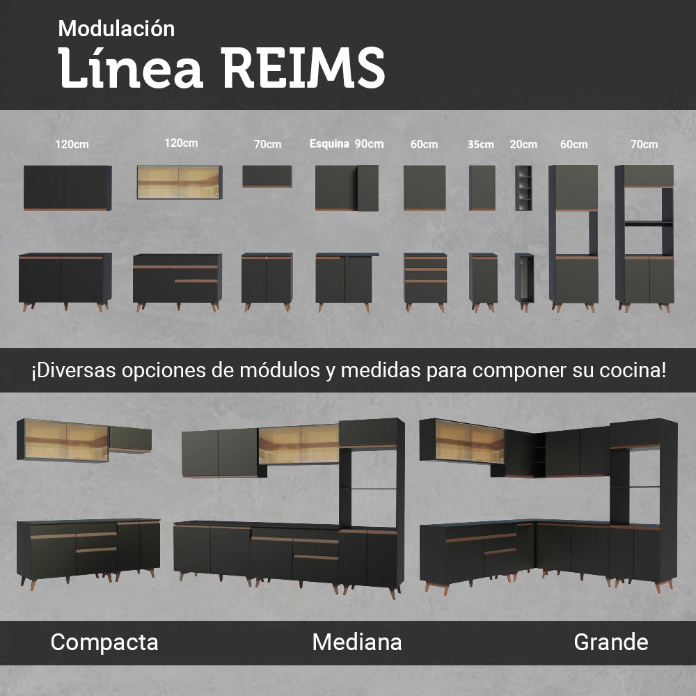 Combo completo de Cocina Reims 120 cm Negro