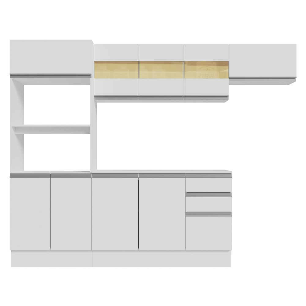Combo completo de Cocina 100% MDF 250cm Blanco Smart Madesa 03