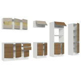 Combo Completo de Cocina 100% MDF 300 cm Blanco/Marrón/Crema Smart Madesa 02