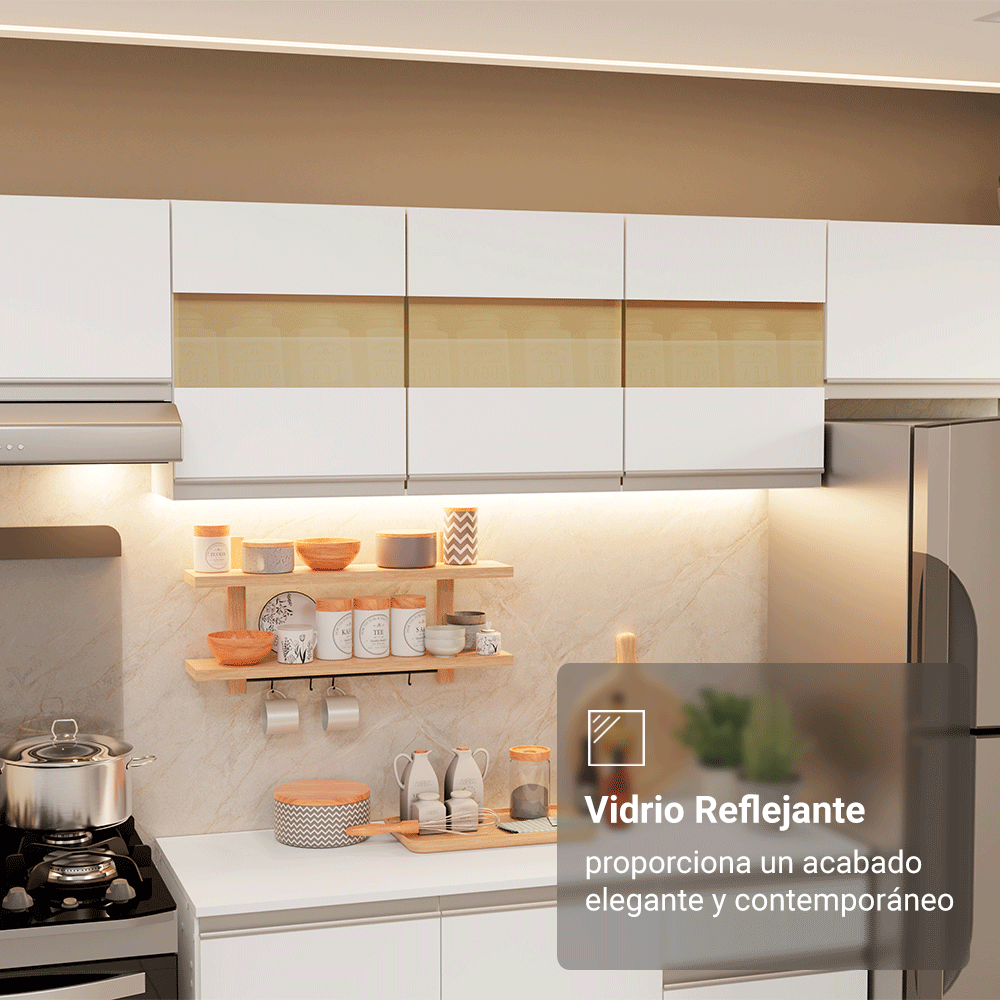 Combo de Cocina 100% MDF 310 cm Smart Blanco 01