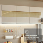 Combo Completo de Cocina 310 cm 13 Puertas 2 Cajones 100% MDF con Mueble para Horno y Microondas Blanco Smart Madesa