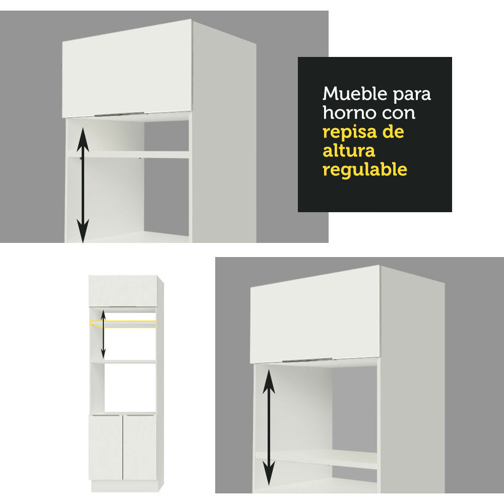 Cocina Compacta 240 cm Blanco Stella Madesa 01