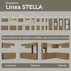 Combo completo de Cocina 270 cm Marrón Stella Madesa