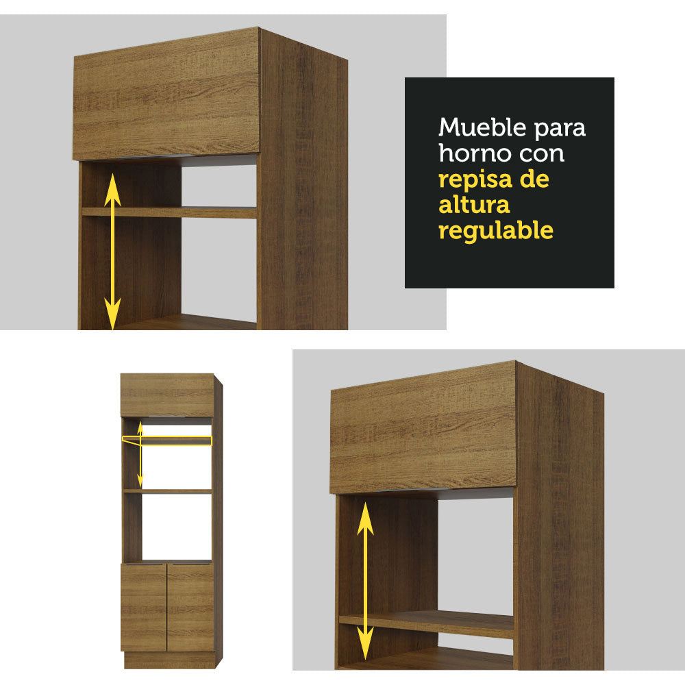 Combo Completo de Cocina 330 cm Marrón Stella Madesa 04