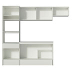 Combo Completo de Cocina 240 cm 7 Puertas 1 Cajón con Mueble para Horno y Microondas Blanco Topazio Madesa